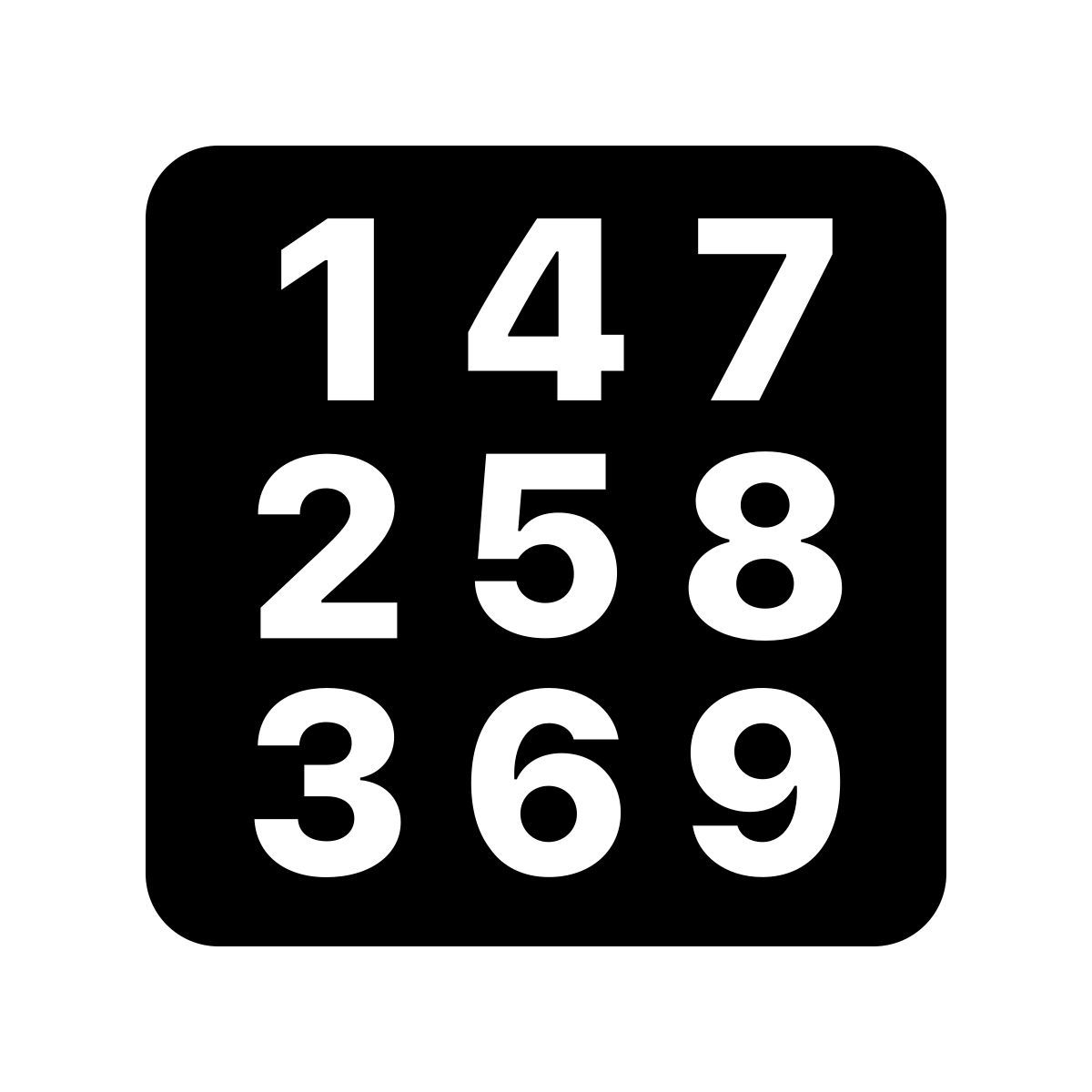 ios 17 glyph style carré de numérologie icon