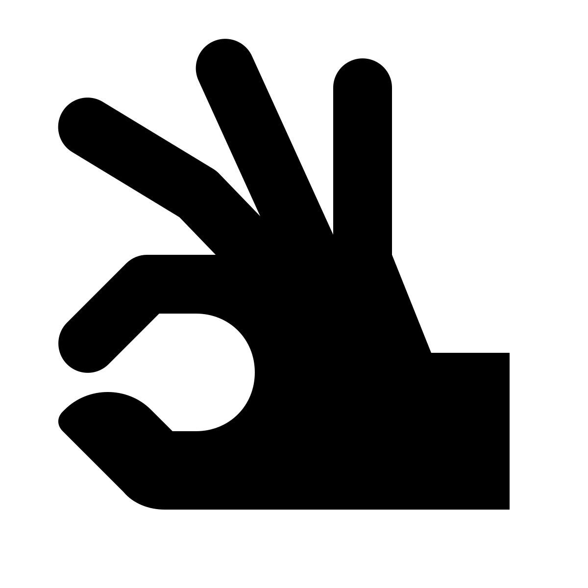 ios 17 glyph style mano ok icon