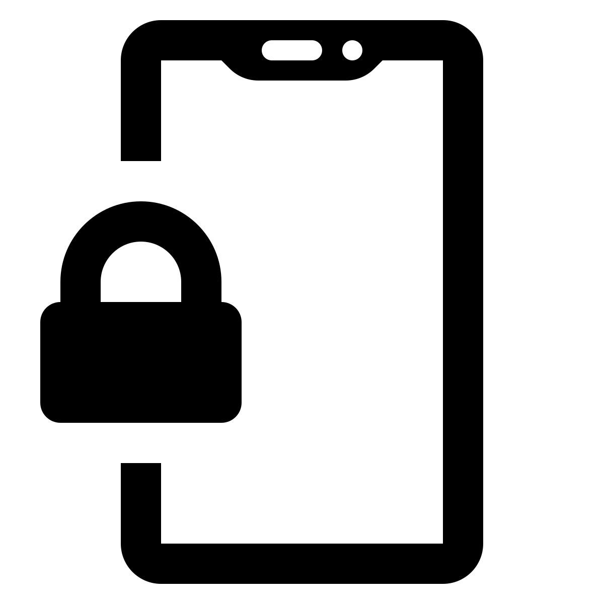 ios 17 glyph style blocco phonelink icon