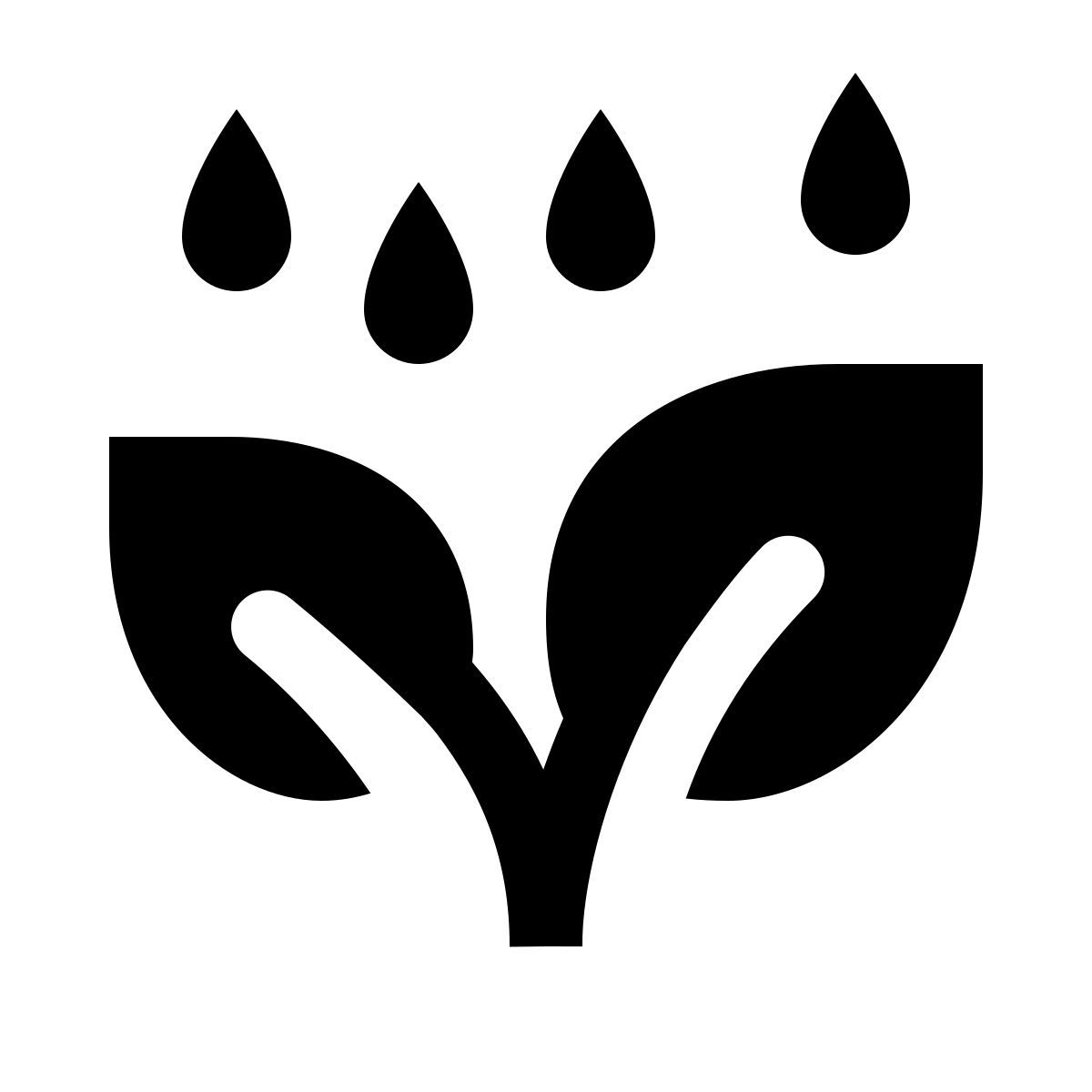 ios 17 glyph style planta bajo la lluvia icon