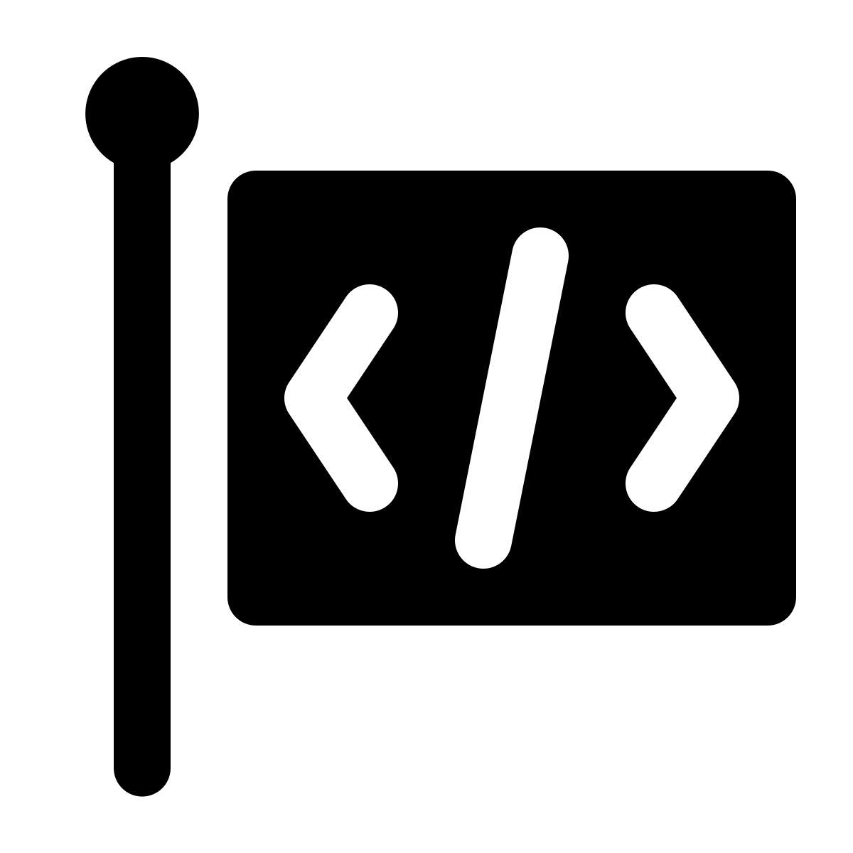 ios 17 glyph style bandera de programación icon