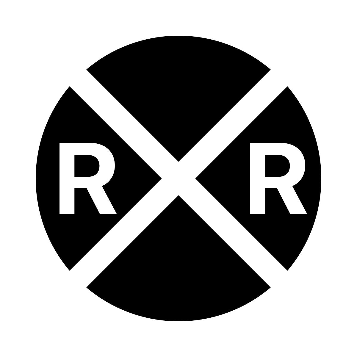 ios 17 glyph style señal de cruce de ferrocarril icon