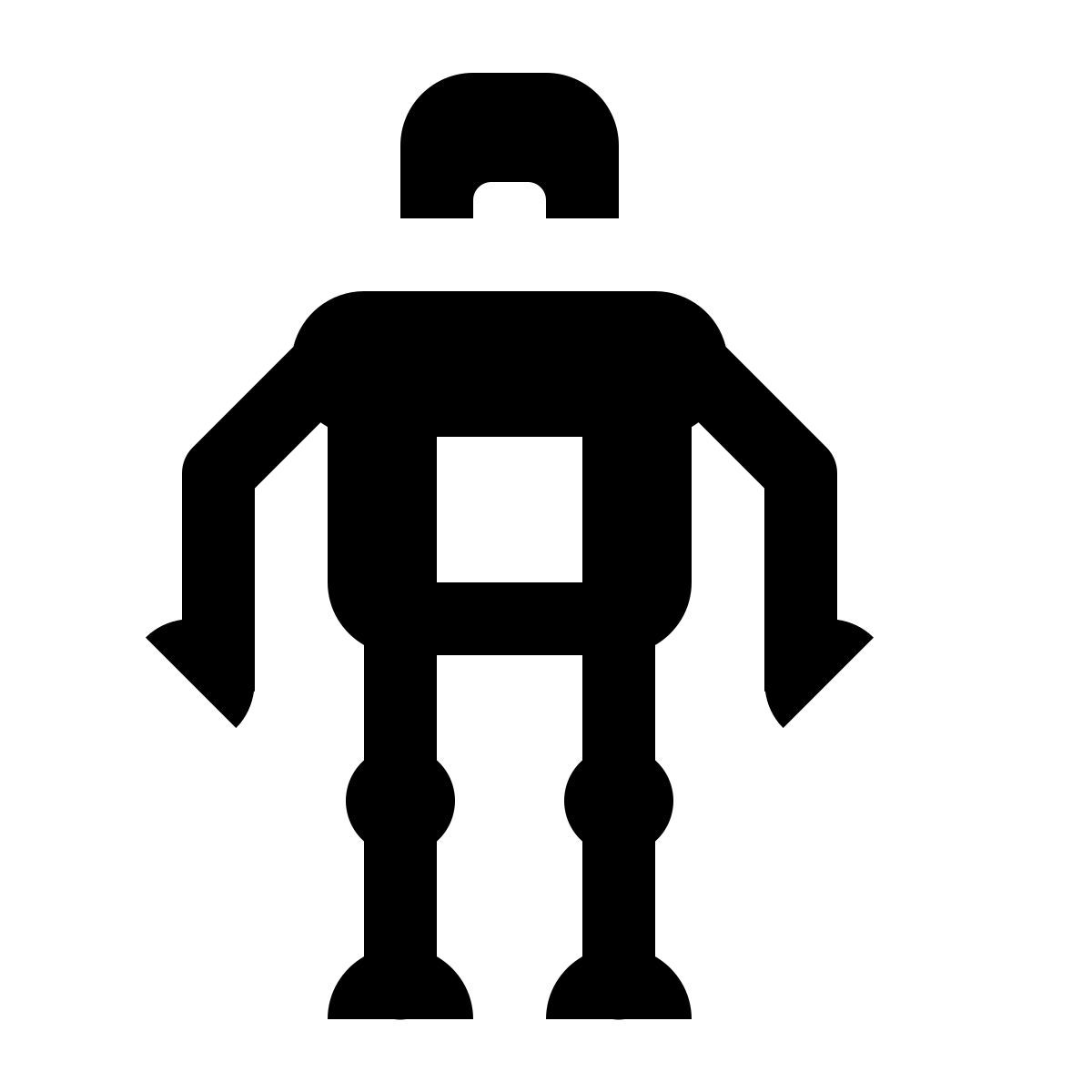 ios 17 glyph style retro robot icon