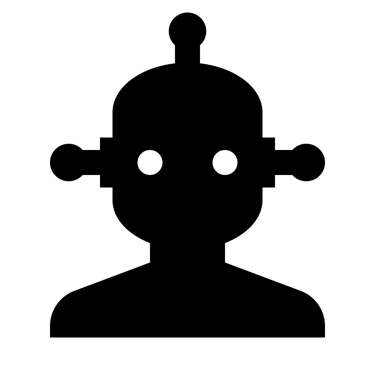 ios 17 glyph style retro robot icon