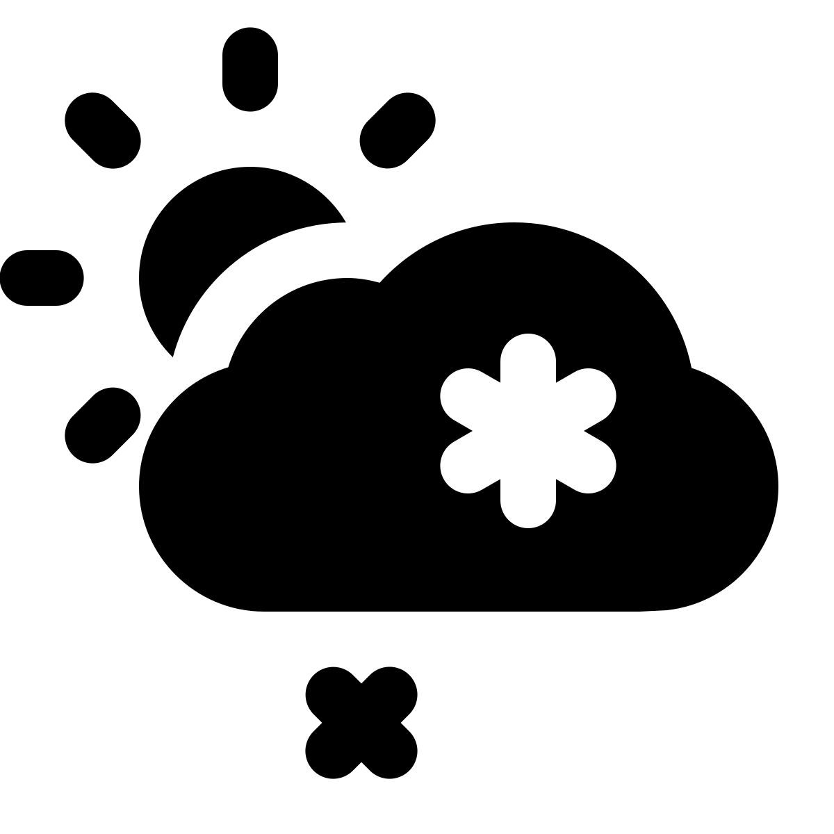 ios 17 glyph style 눈오는날 맑은날 icon
