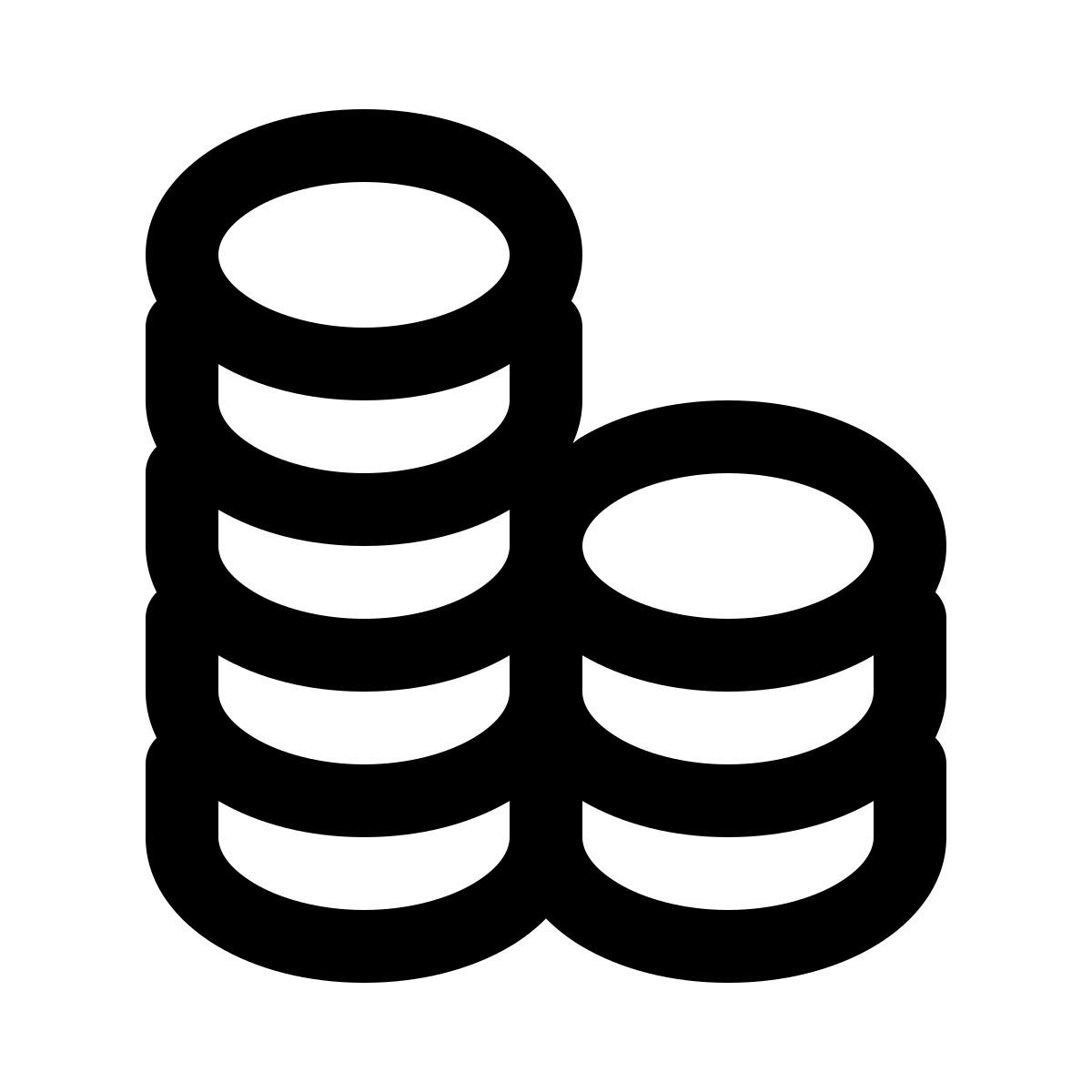 ios 17 glyph style 一堆硬币 icon