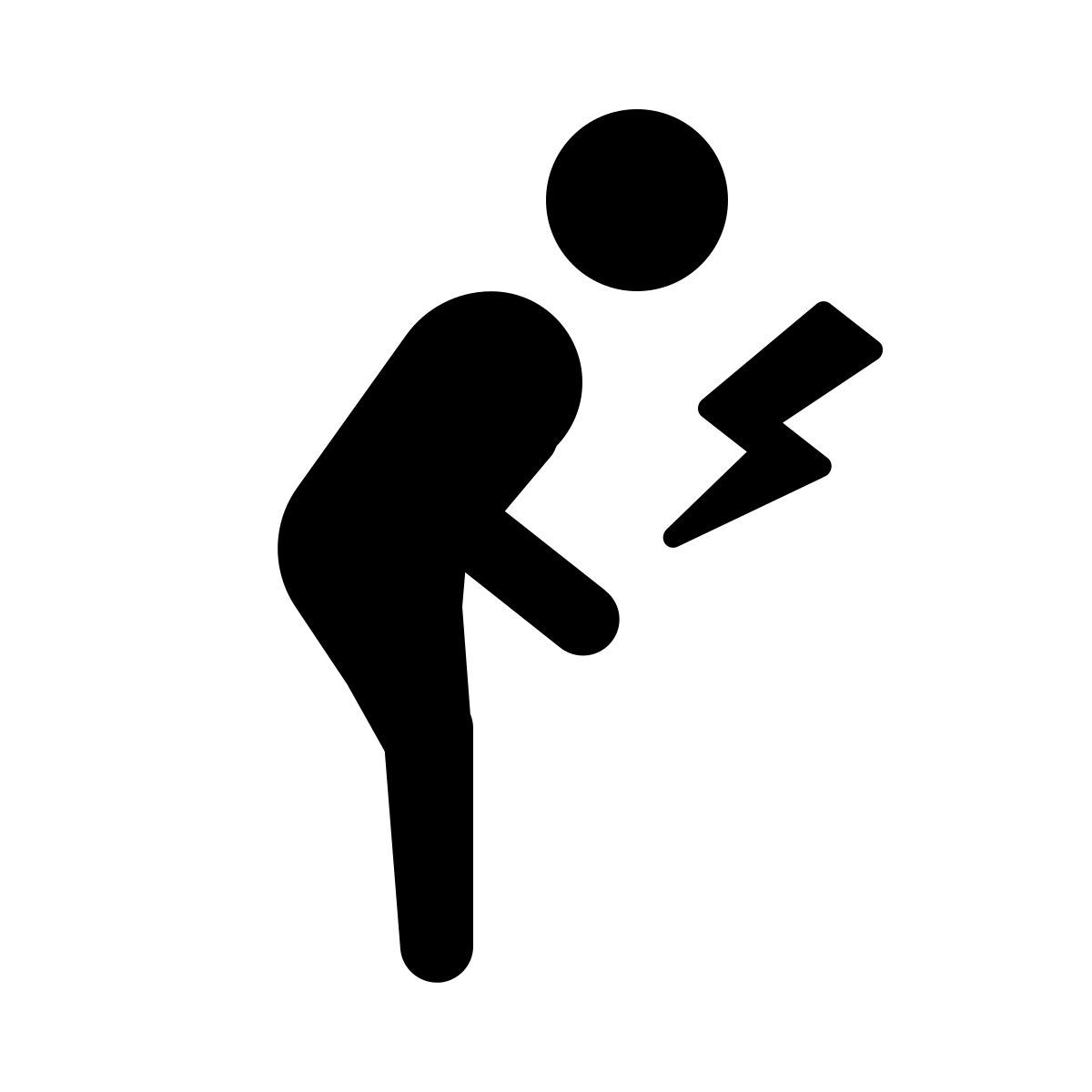 ios 17 glyph style dolor de estómago icon