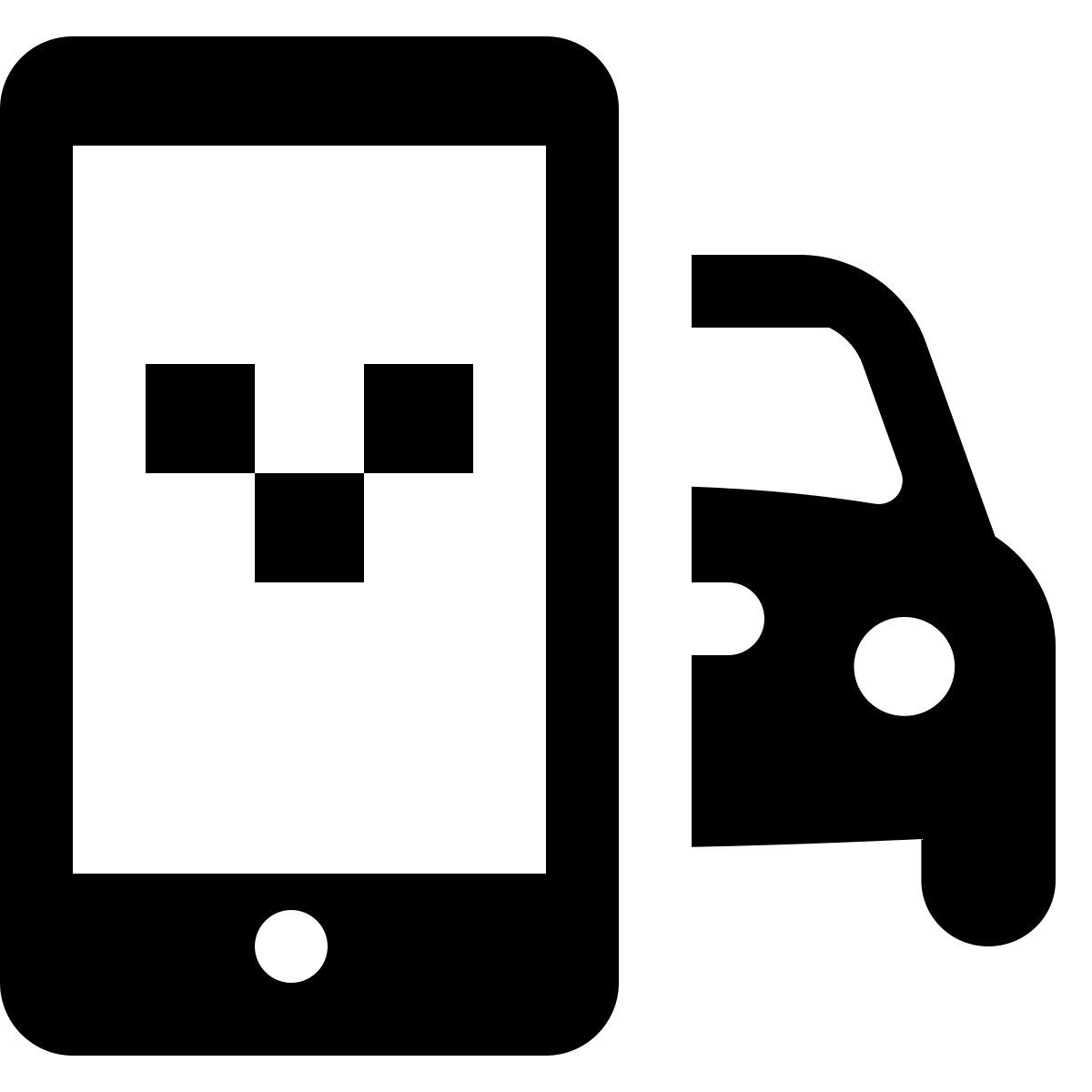 ios 17 glyph style taxi mobile app icon