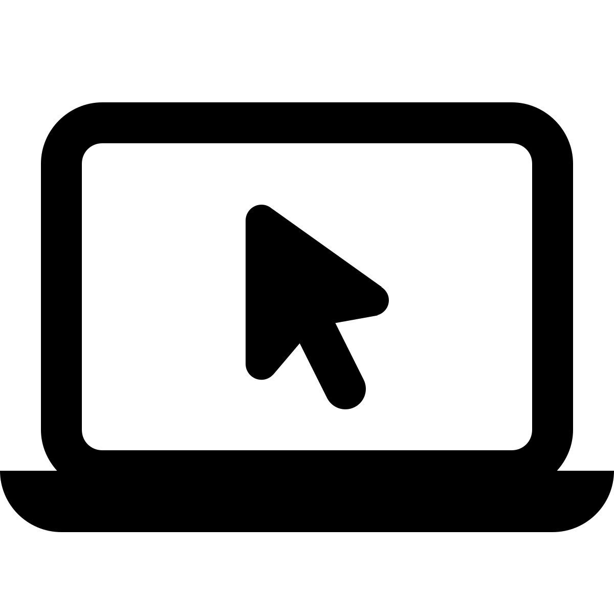 ios 17 glyph style laptop with cursor icon