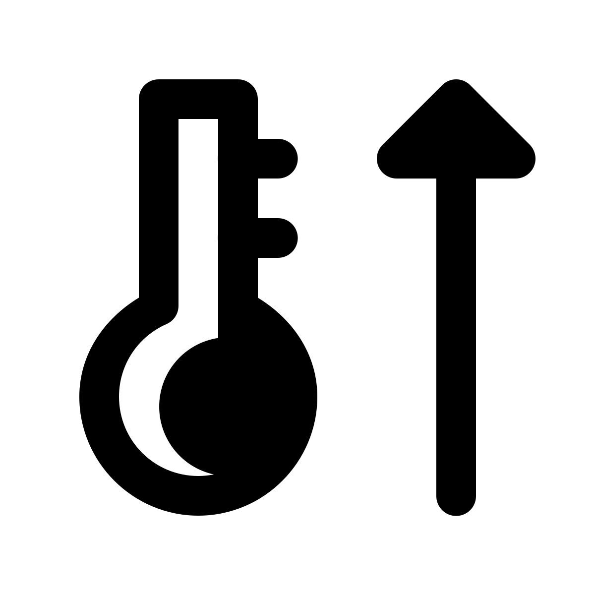 ios 17 glyph style thermometer up icon