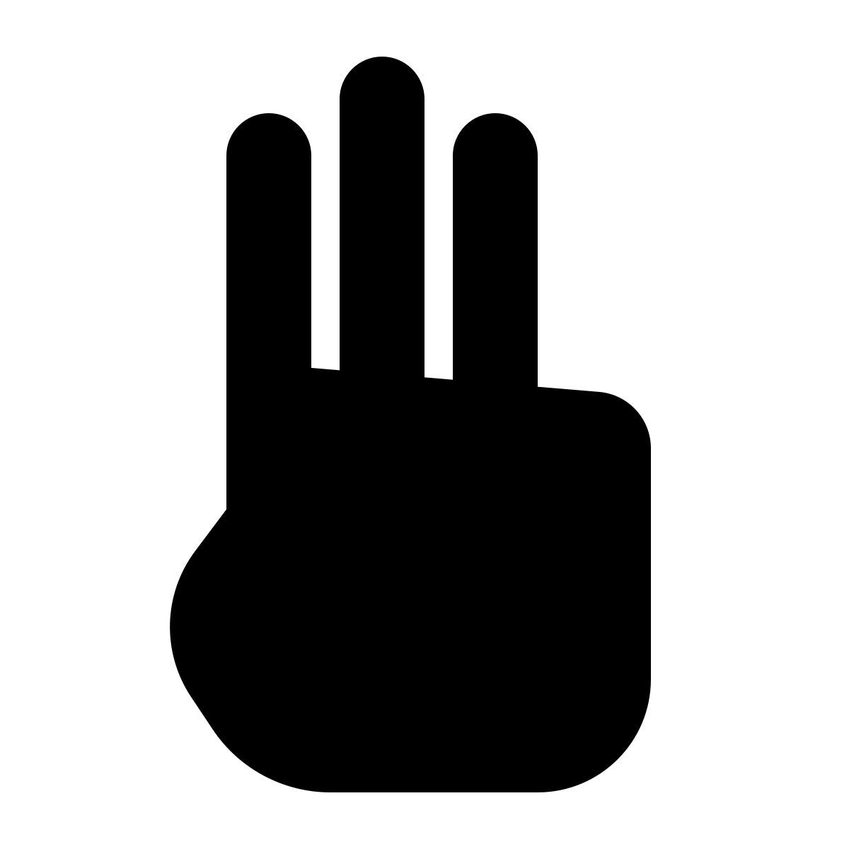 ios 17 glyph style three fingers icon