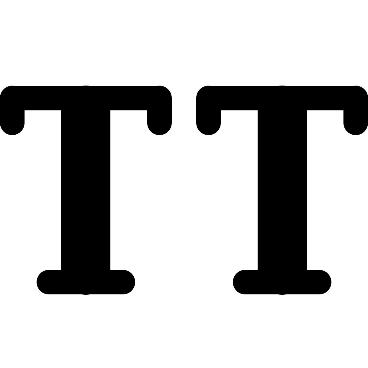 ios 17 glyph style mayúscula icon