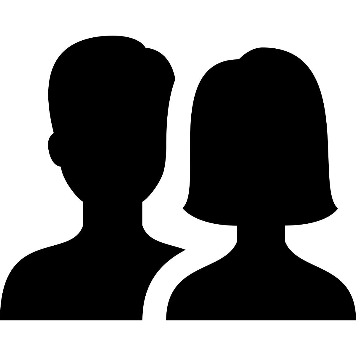 ios 17 glyph style grupo de usuarios hombre y mujer icon