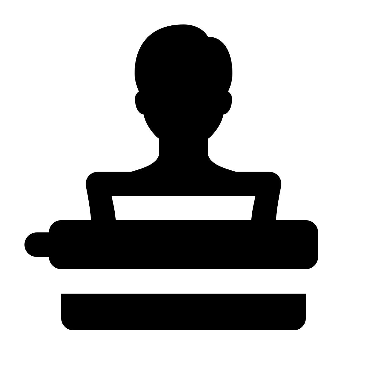 ios 17 glyph style utente digitando utilizzando macchina da scrivere icon