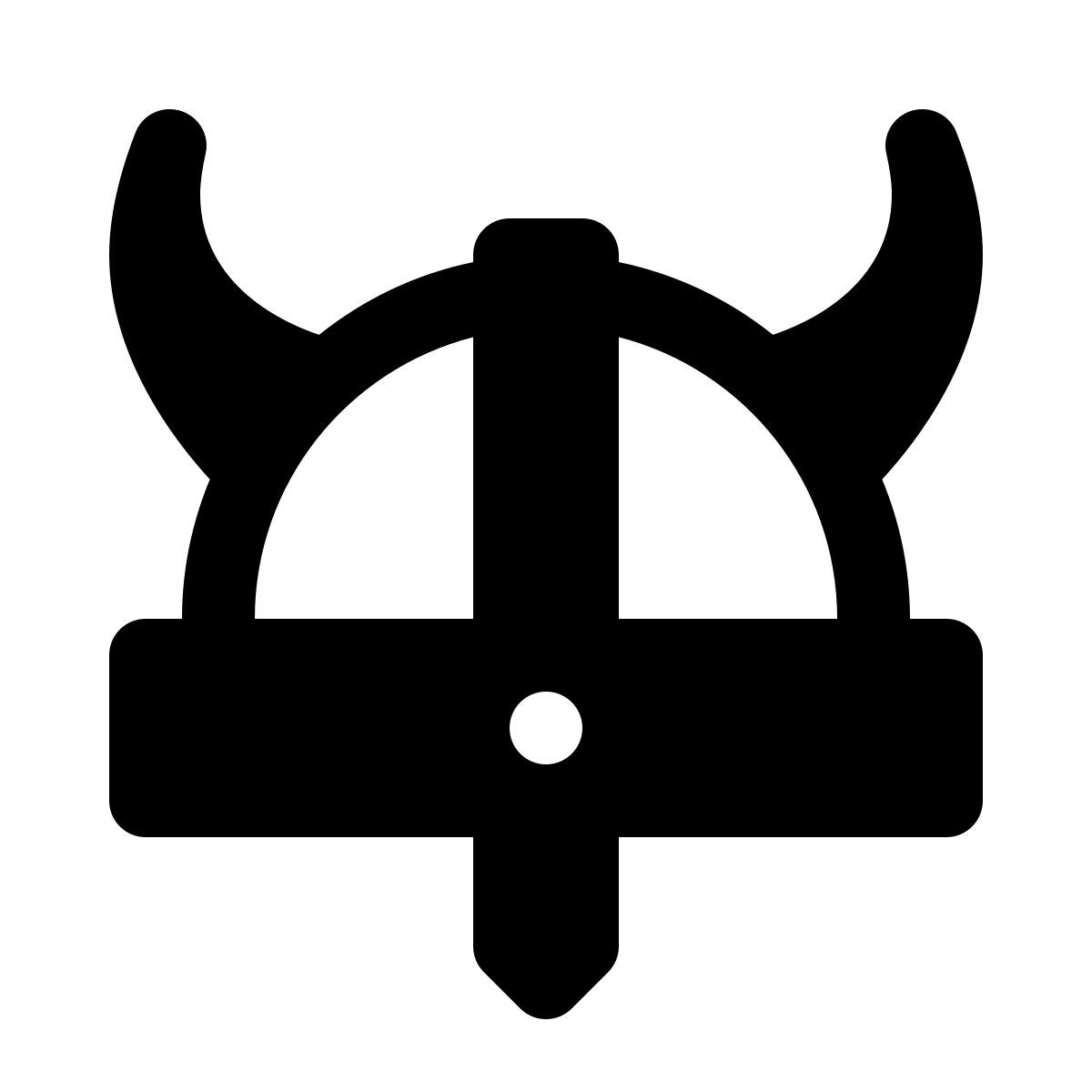 ios 17 glyph style casco de vikingo icon