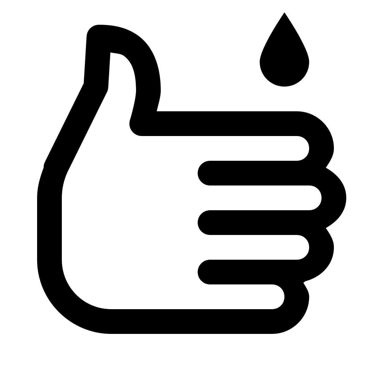 ios 17 glyph style lávese las manos icon