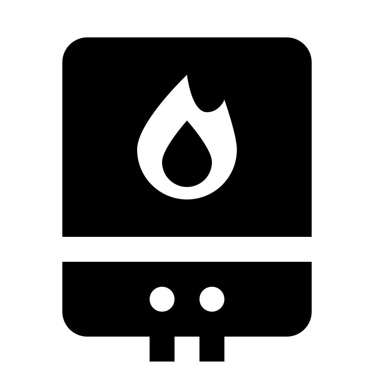 ios 17 glyph style calentador de agua icon