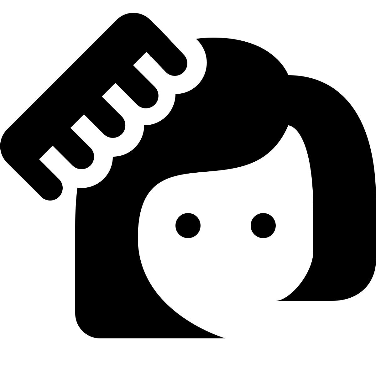 ios 17 glyph style donna che pettina i capelli icon