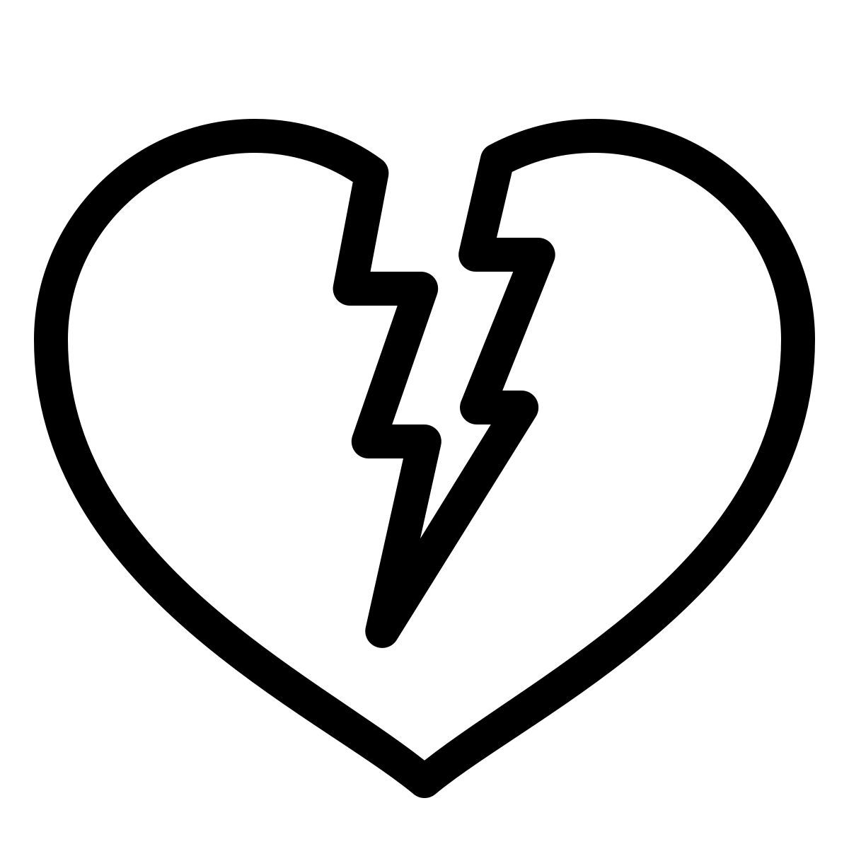 ios 17 outlined style 破碎的心 icon