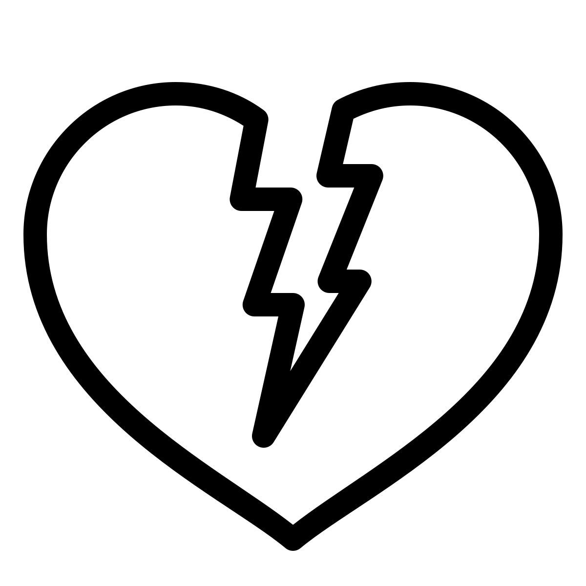 ios 17 outlined style 破碎的心 icon