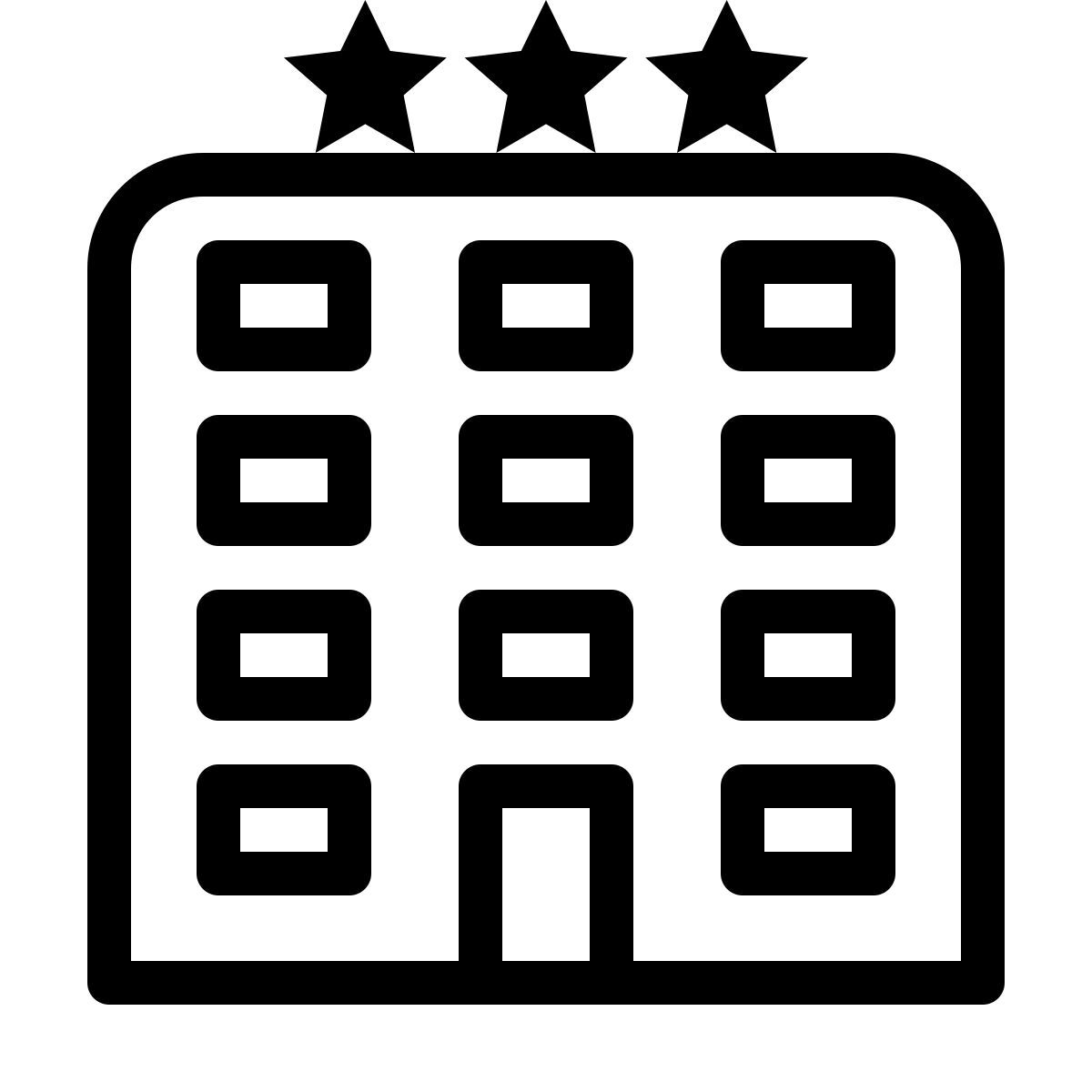 ios 17 outlined style hotel 3 estrellas icon