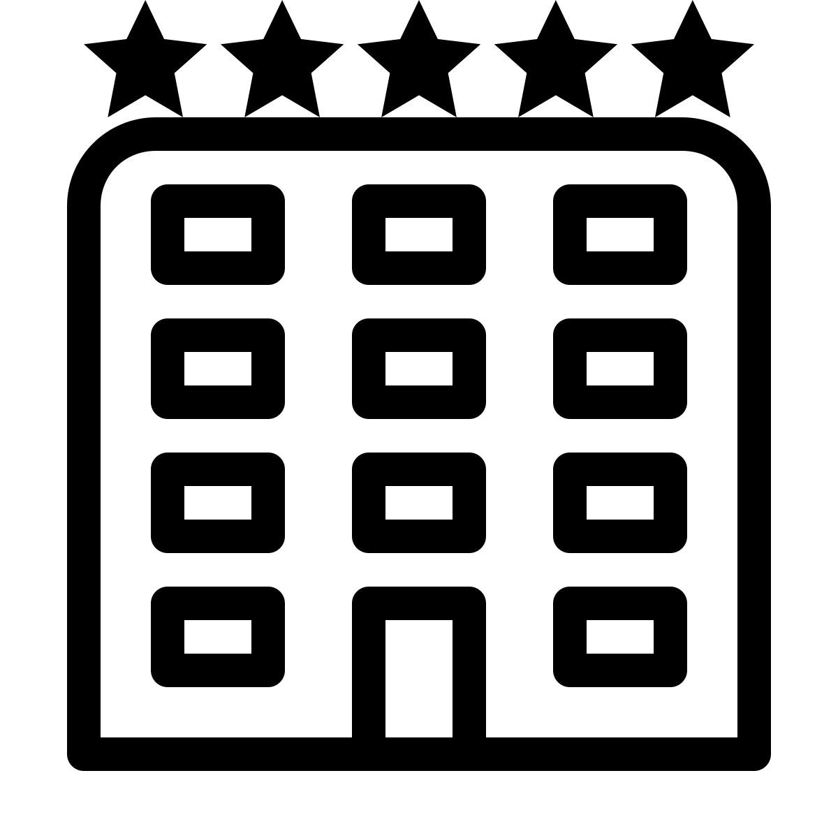 ios 17 outlined style 5 성급 호텔 icon