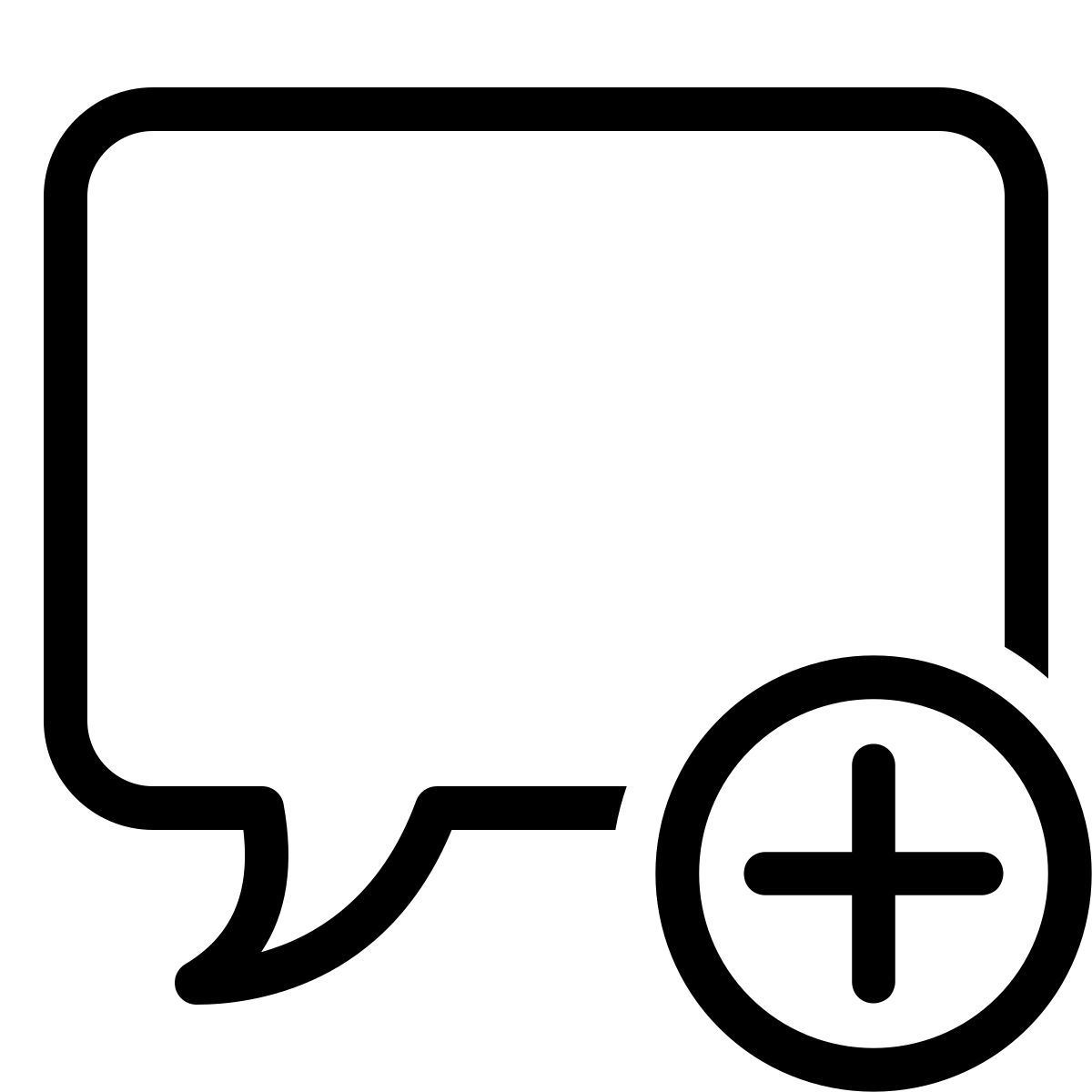 ios 17 outlined style ajouter au chat icon