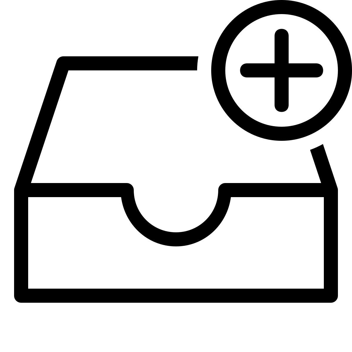 ios 17 outlined style ajouter à la boîte de réception icon
