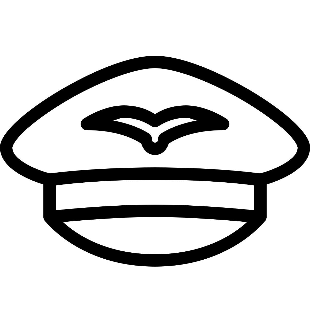 ios 17 outlined style sombrero del aire de pilotaje icon