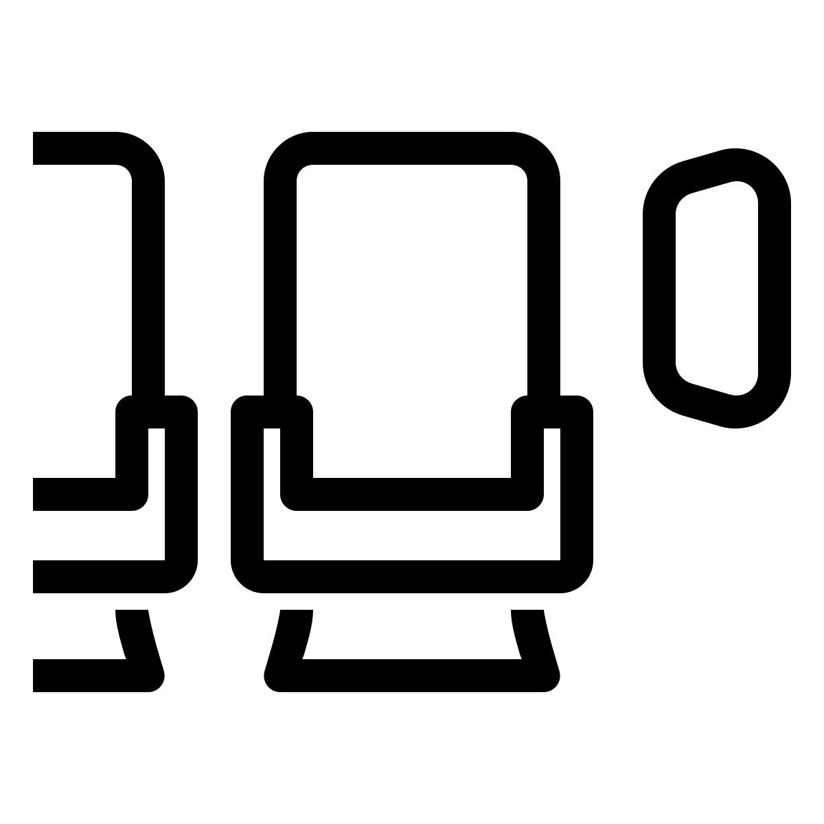 ios 17 outlined style asiento de ventanilla del avión icon
