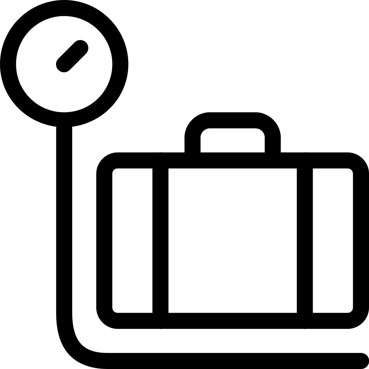 ios 17 outlined style peso del equipaje icon