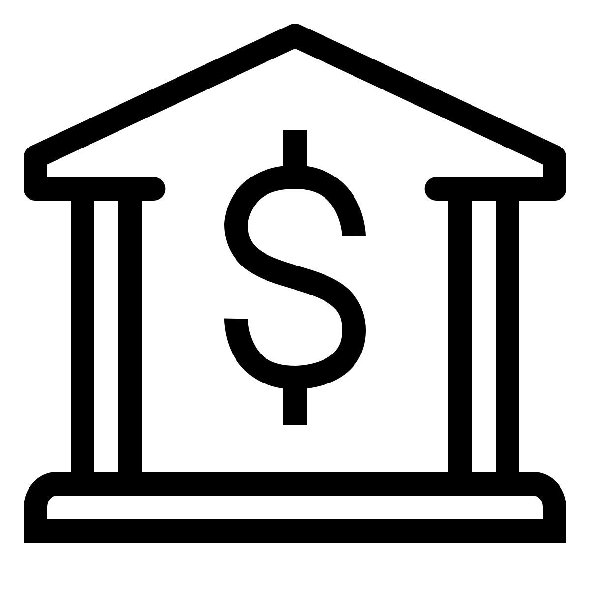 ios 17 outlined style edificio del banco icon