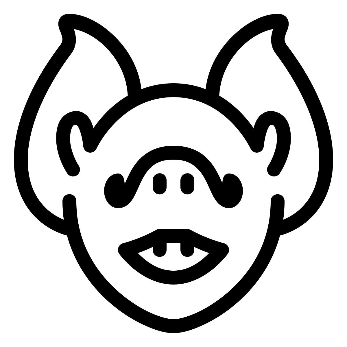 ios 17 outlined style 박쥐의 얼굴 icon