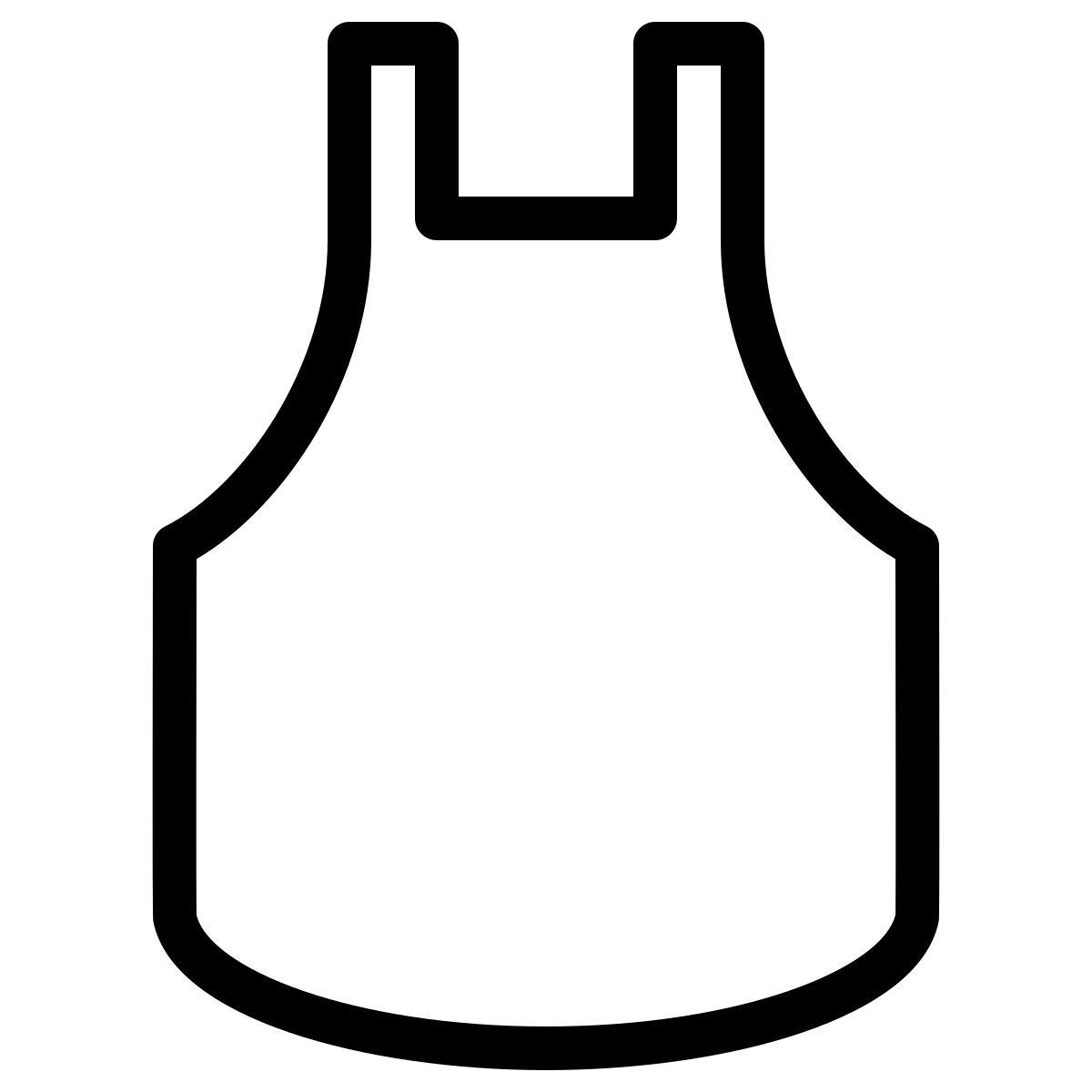 ios 17 outlined style delantal azul icon