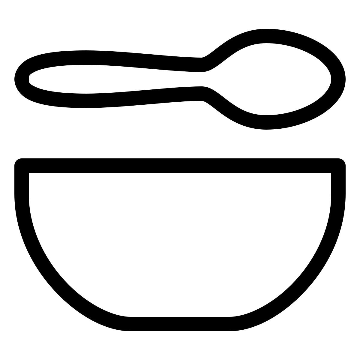 ios 17 outlined style tazón con cuchara icon