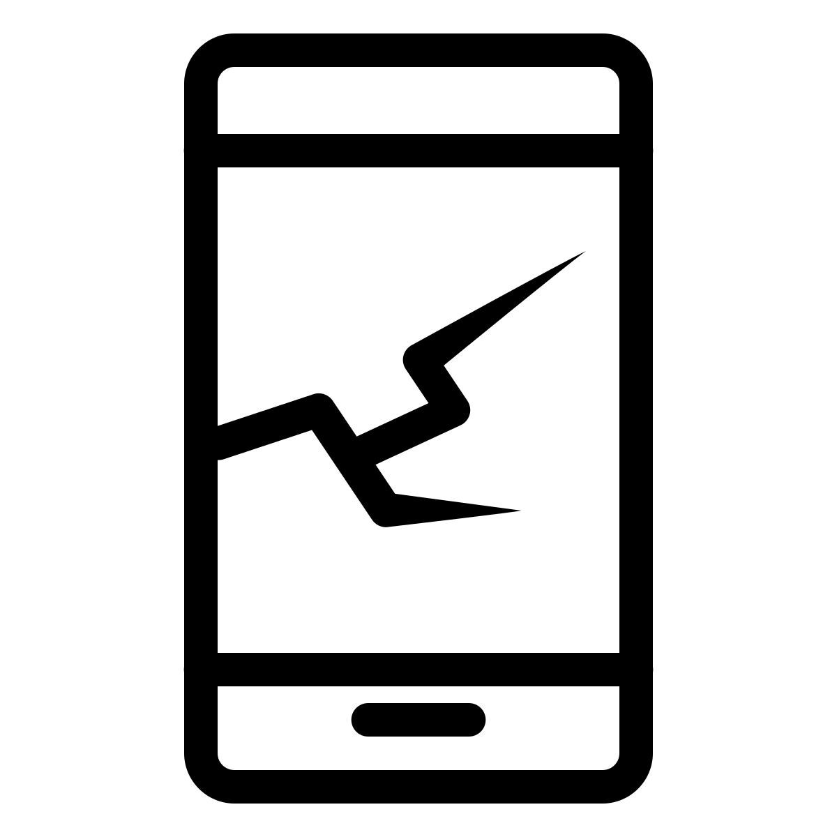 ios 17 outlined style téléphone cassé icon