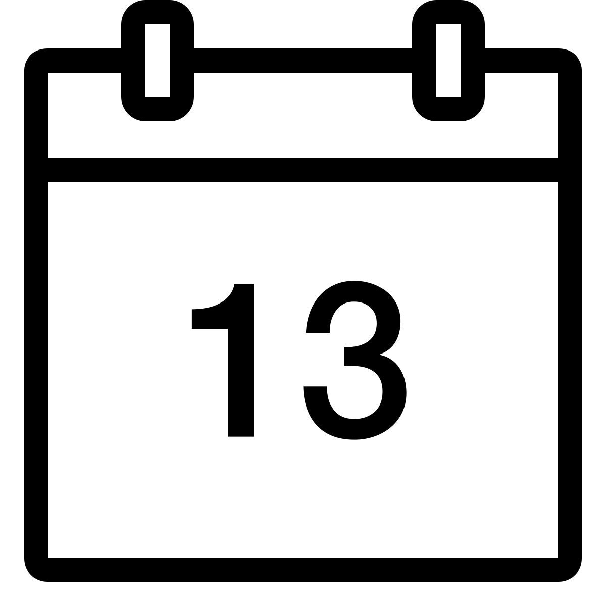 ios 17 outlined style 日历13 icon