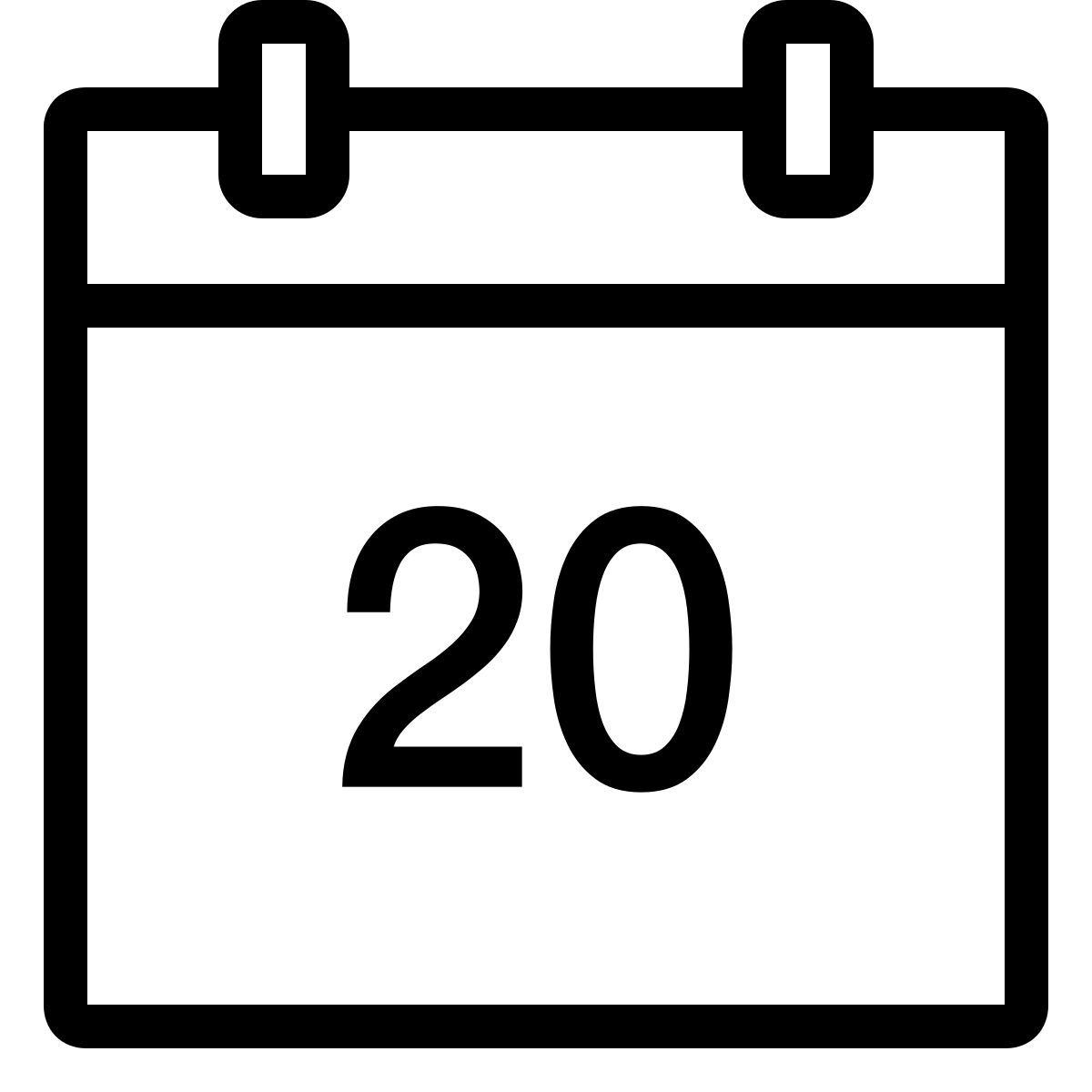 ios 17 outlined style calendario 20 icon