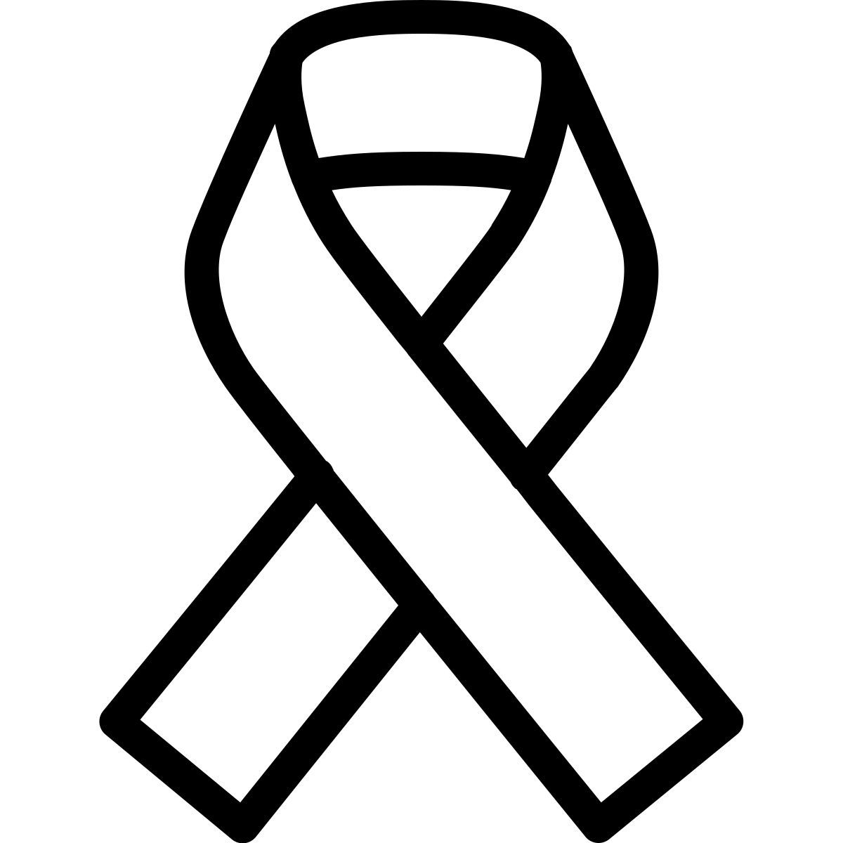 ios 17 outlined style cancer ribbon icon