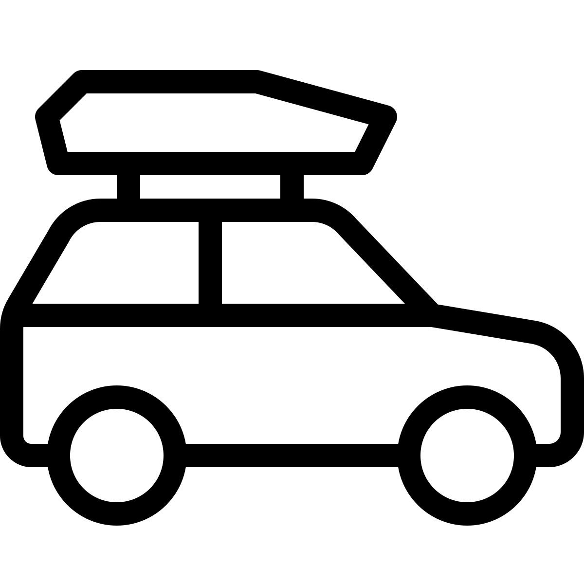 ios 17 outlined style car roof box icon