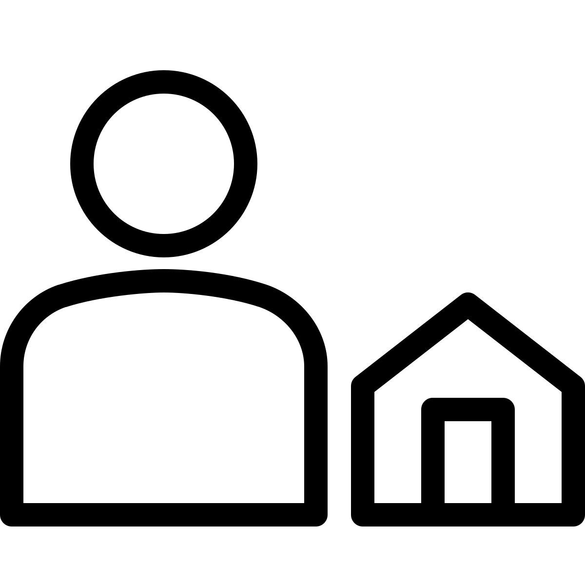 ios 17 outlined style 돌보는 사람 icon