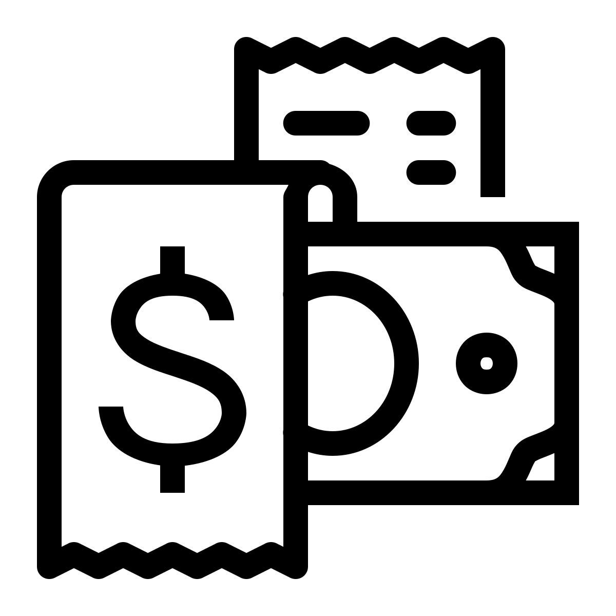 ios 17 outlined style cash receipt icon