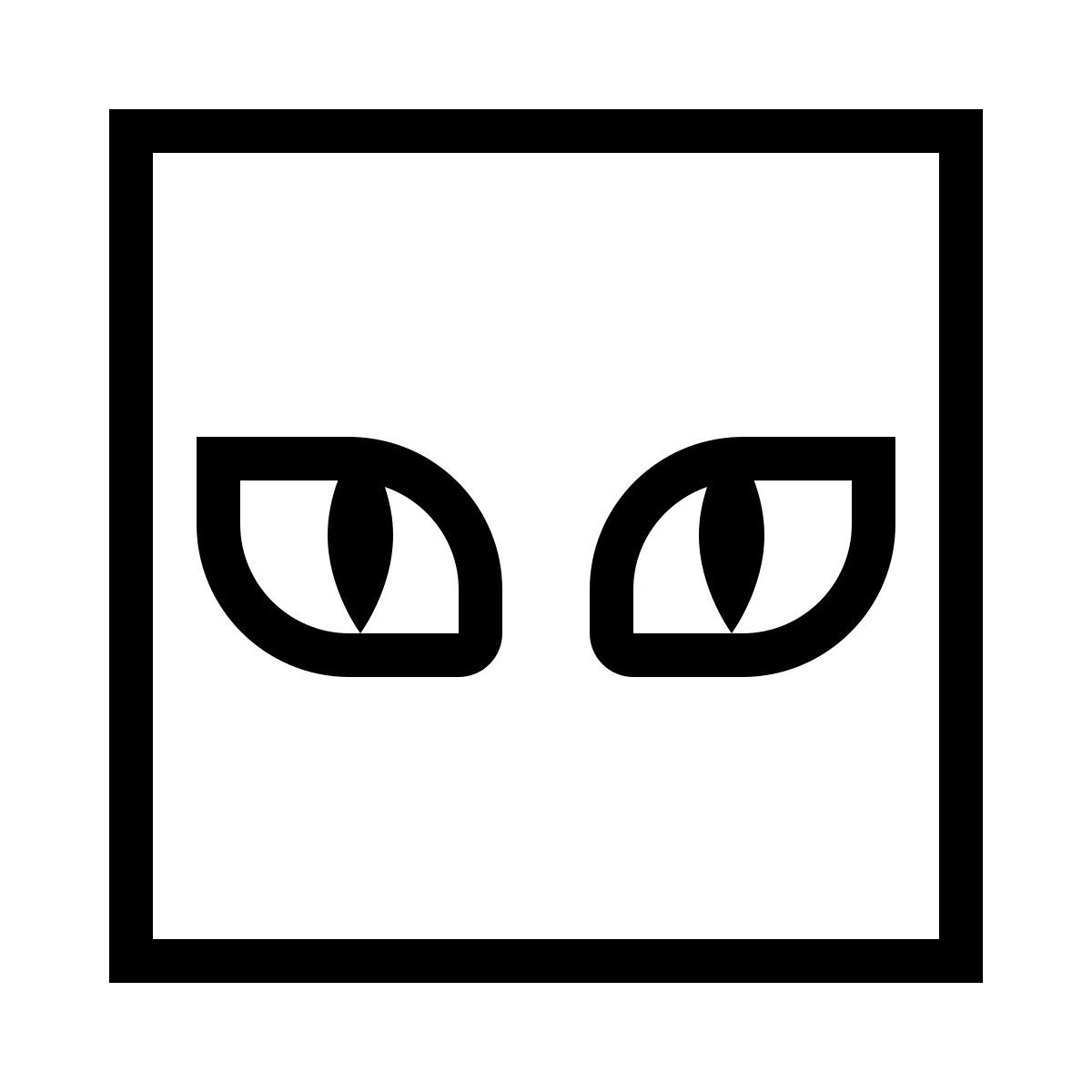 ios 17 outlined style yeux de chat icon