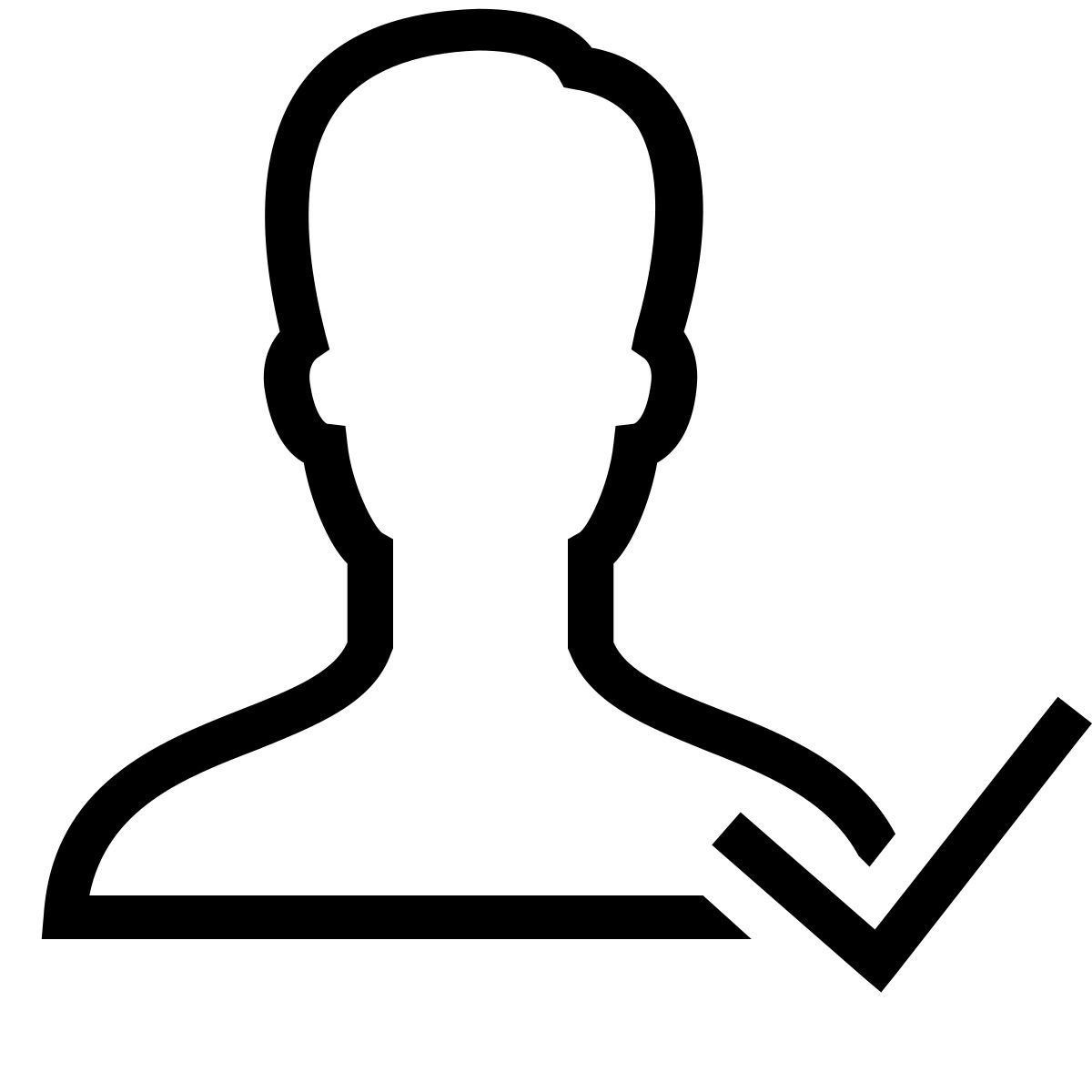 ios 17 outlined style checked user male icon