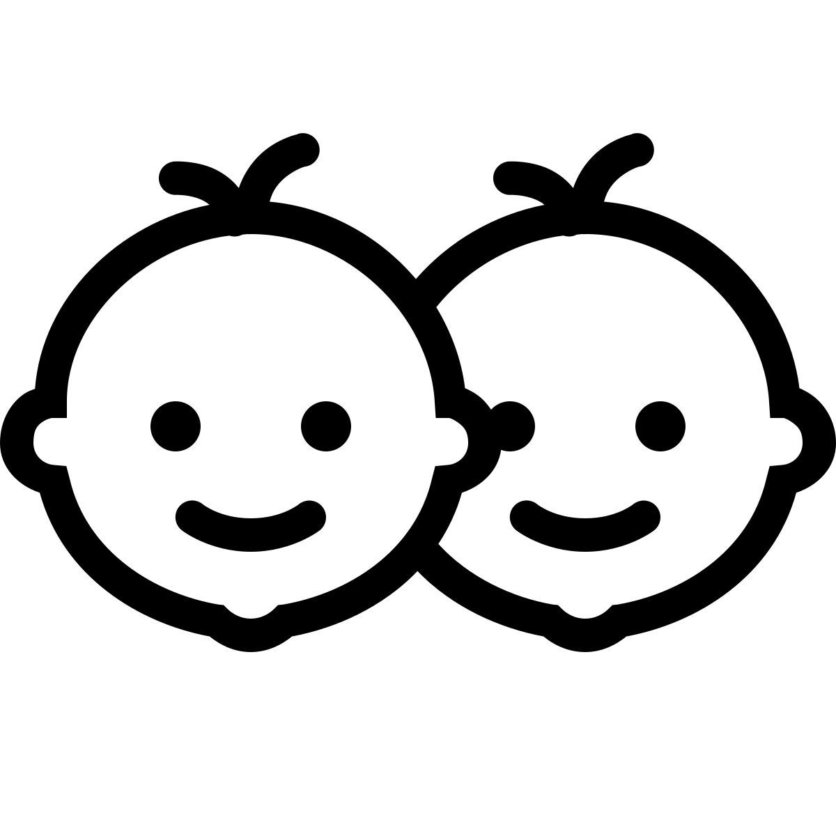 ios 17 outlined style caras de niños icon