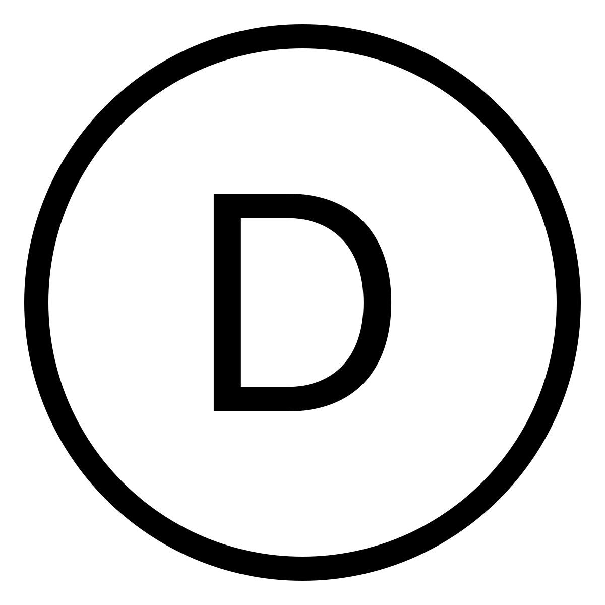 ios 17 outlined style d en círculos icon