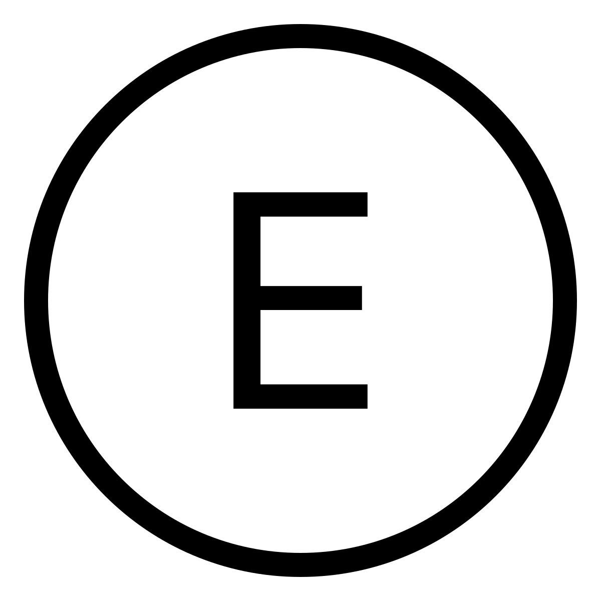 ios 17 outlined style e en círculos icon