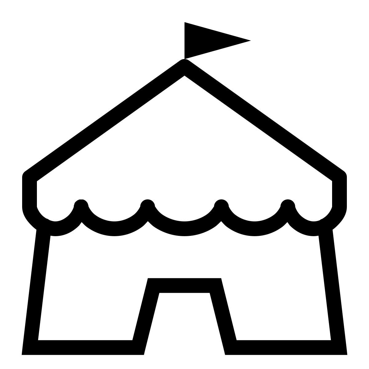 ios 17 outlined style circus tent icon
