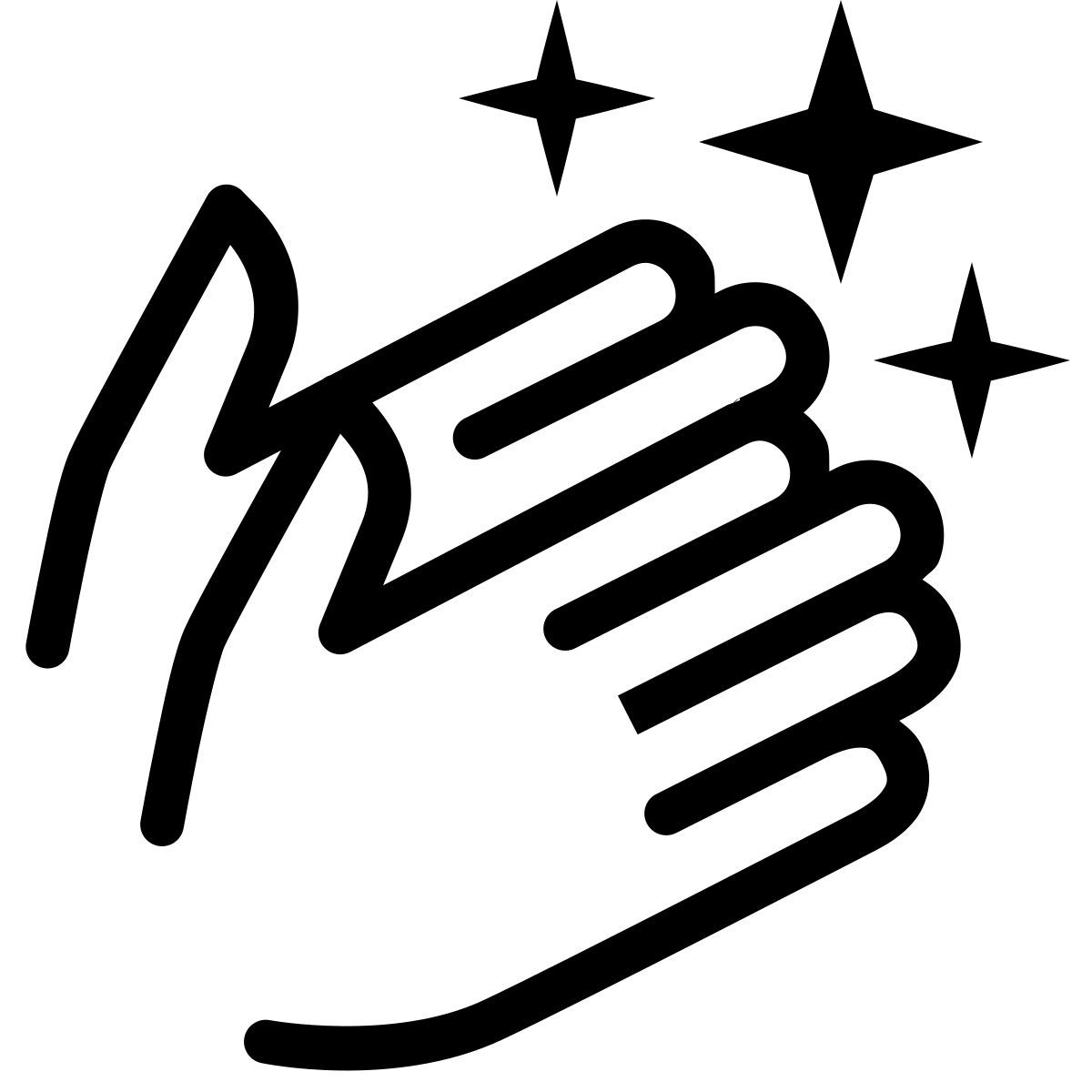 ios 17 outlined style manos limpias icon