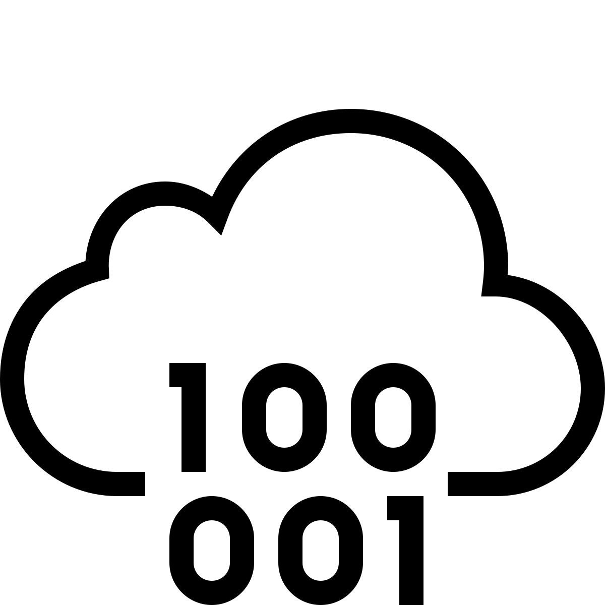 ios 17 outlined style code binaire du nuage icon